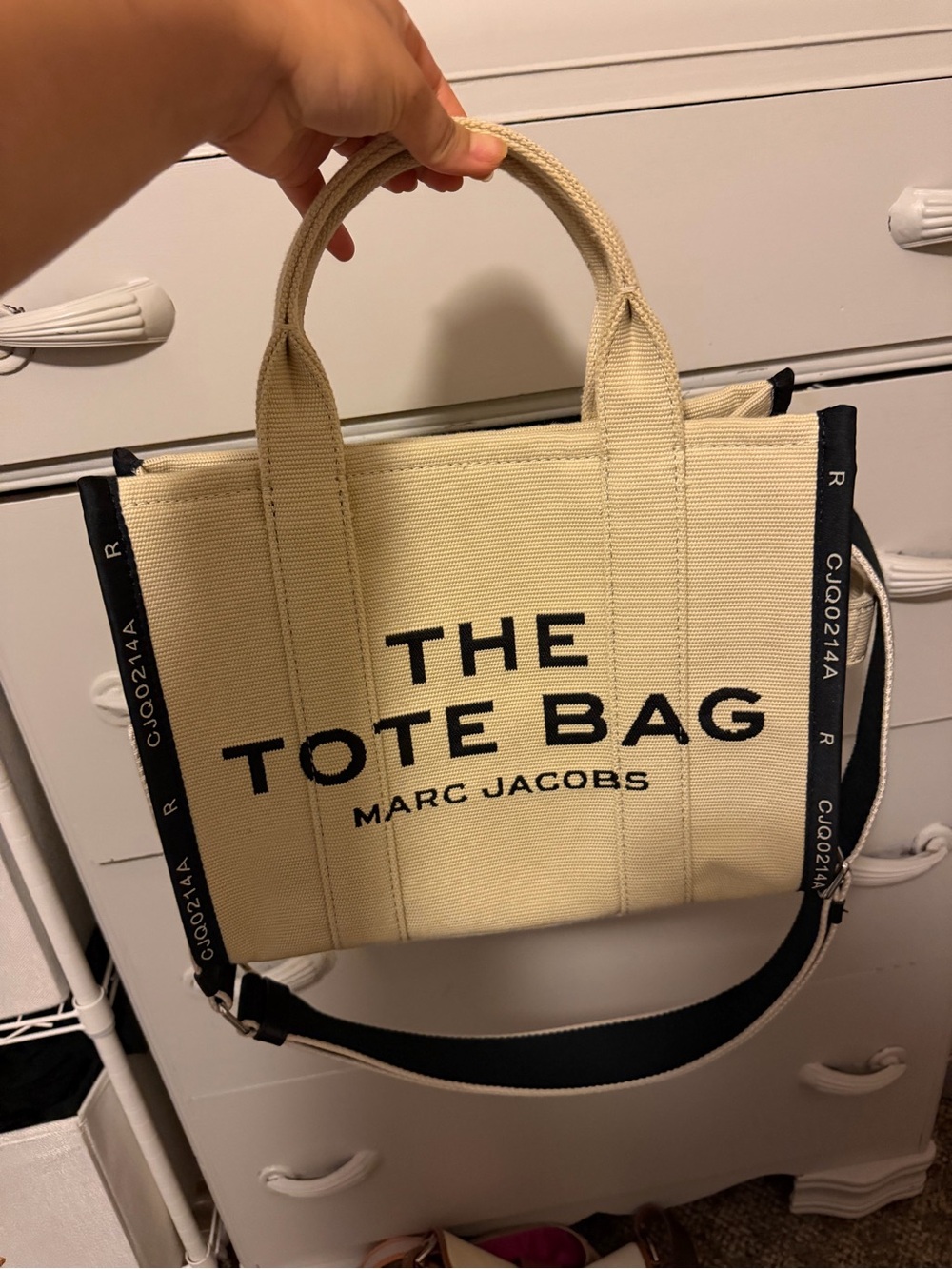 Marc Jacobs Cream Canvas Tote with Black Accents